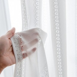 Cortinas Brancas Translúcidas Estilo Nórdico Cortinas Jacquard Para Sala De Estar E Quarto