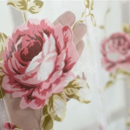 Cortinas Modernas De Tule Com Flores, Voile Transparente Pastoral Para Sala De Estar E Quarto