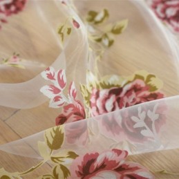 Cortinas Modernas De Tule Com Flores, Voile Transparente Pastoral Para Sala De Estar E Quarto