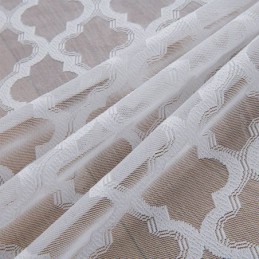 Cortinas Brancas Transparentes Com Losangos Para Janela Da Sala De Estar E Quarto