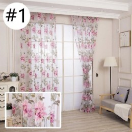 Cortina Transparente Europeia Feita Sob Medida, Cortina Rústica De Tule Com Flores Para Sala De Estar E Quarto