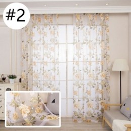Cortina Transparente Europeia Feita Sob Medida, Cortina Rústica De Tule Com Flores Para Sala De Estar E Quarto