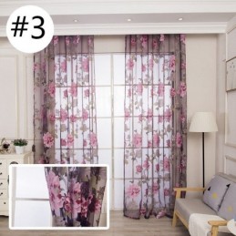 Cortina Transparente Europeia Feita Sob Medida, Cortina Rústica De Tule Com Flores Para Sala De Estar E Quarto