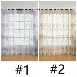 Cortinas Transparentes Modernas Com Tule Floral Para Sala De Estar