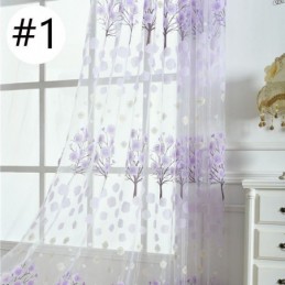 Cortinas Transparentes Modernas Com Tule Floral Para Sala De Estar