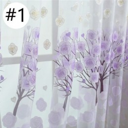 Cortinas Transparentes Modernas Com Tule Floral Para Sala De Estar