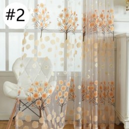 Cortinas Transparentes Modernas Com Tule Floral Para Sala De Estar