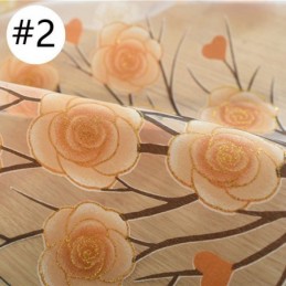 Cortinas Transparentes Modernas Com Tule Floral Para Sala De Estar