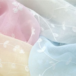 Cortinas De Tule Bordadas Com Plantas Para Janelas Decorativas Para Quarto