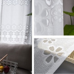 Cortinas Modernas De Tule Branco, Cortinas Transparentes Com Flores, Feitas Sob Medida Para Sala De Estar