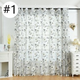 Cortina Transparente Europeia Feita Sob Medida, Cortina Rústica De Tule Com Flores Para Sala De Estar E Quarto