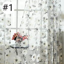 Cortina Transparente Europeia Feita Sob Medida, Cortina Rústica De Tule Com Flores Para Sala De Estar E Quarto