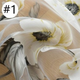 Cortina Transparente Europeia Feita Sob Medida, Cortina Rústica De Tule Com Flores Para Sala De Estar E Quarto