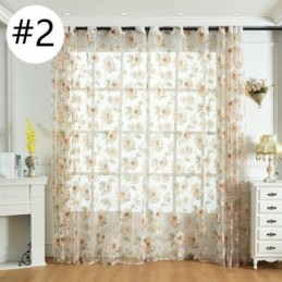 Cortina Transparente Europeia Feita Sob Medida, Cortina Rústica De Tule Com Flores Para Sala De Estar E Quarto