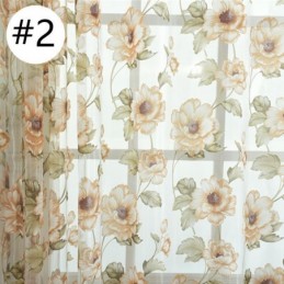 Cortina Transparente Europeia Feita Sob Medida, Cortina Rústica De Tule Com Flores Para Sala De Estar E Quarto