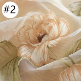 Cortina Transparente Europeia Feita Sob Medida, Cortina Rústica De Tule Com Flores Para Sala De Estar E Quarto