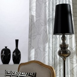 Cortina Estampada Com Folhas Sob Medida, Cortina De Tule Transparente Para Sala De Estar E Quarto