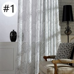 Cortina Estampada Com Folhas Sob Medida, Cortina De Tule Transparente Para Sala De Estar E Quarto