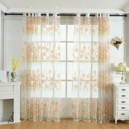 Cortina De Tule Floral Europeia Feita Sob Medida, Estilo Pastoral Para Sala De Estar