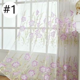 Cortina De Tule Floral Europeia Feita Sob Medida, Estilo Pastoral Para Sala De Estar
