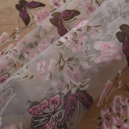 Cortinas De Tule Com Estampa De Flores De Borboleta, Decoração De Janela, Cortina De Voile Feita Sob Medida