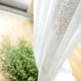 Cortinas Nórdicas Semi Transparentes Com Estampa De Árvore
