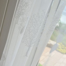Cortinas Nórdicas Semi Transparentes Com Estampa De Árvore