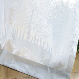 Cortinas Nórdicas Semi Transparentes Com Estampa De Árvore