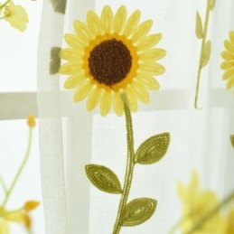 Cortina Transparente Europeia Feita Sob Medida, Cortina Rústica De Tule Com Flores Para Sala De Estar E Quarto
