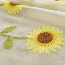 Cortina Transparente Europeia Feita Sob Medida, Cortina Rústica De Tule Com Flores Para Sala De Estar E Quarto