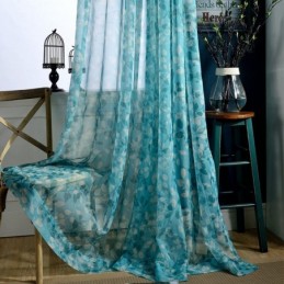 Cortinas Semi Transparentes Com Estampa De Folhas Para Sala De Estar E Quarto