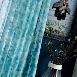 Cortinas Semi Transparentes Com Estampa De Folhas Para Sala De Estar E Quarto