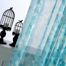 Cortinas Semi Transparentes Com Estampa De Folhas Para Sala De Estar E Quarto