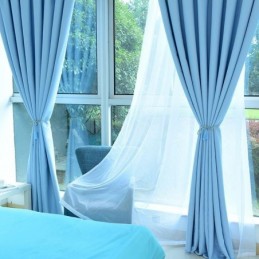 Cortinas Blackout Sólidas Com Isolamento Térmico Para Sala De Estar