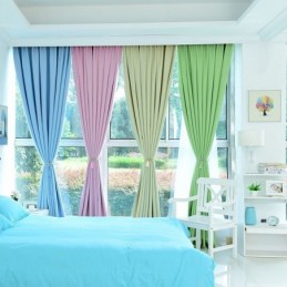 Cortinas Blackout Sólidas Com Isolamento Térmico Para Sala De Estar