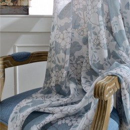 Cortinas De Tule Transparente Com Estampa De Flores Para Sala De Estar E Quarto