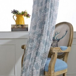 Cortinas De Tule Transparente Com Estampa De Flores Para Sala De Estar E Quarto