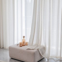 Cortinas Modernas De Tule Branco, Cortinas Transparentes Geométricas, Feitas Sob Medida Para Sala De Estar