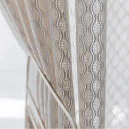 Cortinas Modernas De Tule Branco, Cortinas Transparentes Geométricas, Feitas Sob Medida Para Sala De Estar