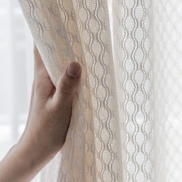 Cortinas Modernas De Tule Branco, Cortinas Transparentes Geométricas, Feitas Sob Medida Para Sala De Estar