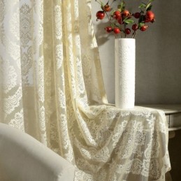 Cortinas De Tule Bordadas Europeias, Cortinas Românticas Semi Transparentes De Jacquard Para Janelas