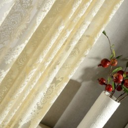 Cortinas De Tule Bordadas Europeias, Cortinas Românticas Semi Transparentes De Jacquard Para Janelas