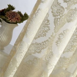 Cortinas De Tule Bordadas Europeias, Cortinas Românticas Semi Transparentes De Jacquard Para Janelas