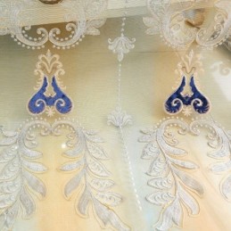 Cortina De Tule Requintada Feita Sob Medida, Cortinas Transparentes Com Bordados Florais Europeus Para Decoração De Ambientes