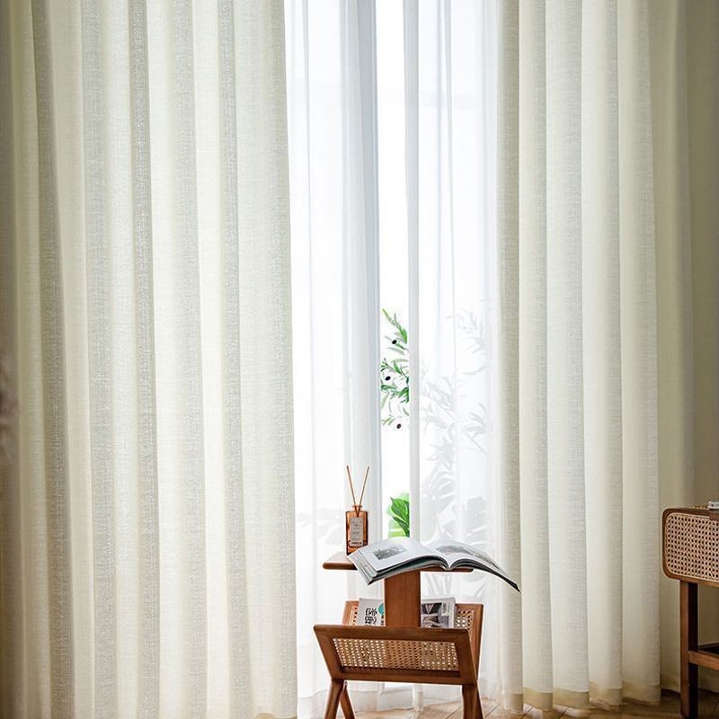 Cortinas De Tule De Cor Sólida, Tela De Janela Nórdica Para Sala De Estar