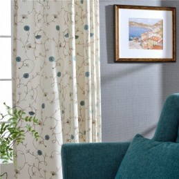 Cortina Japonesa Simples Feita Sob Medida, Cortina Com Bordado Fresco