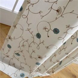 Cortina Japonesa Simples Feita Sob Medida, Cortina Com Bordado Fresco