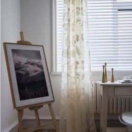 Cortinas De Voile Transparente Branco, Cortinas Decorativas Com Bordado De Videira Para Janela De Quarto