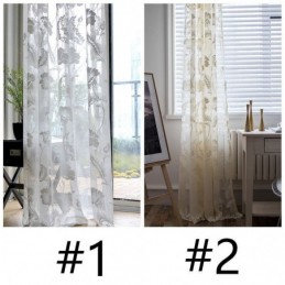 Cortinas De Voile Transparente Branco, Cortinas Decorativas Com Bordado De Videira Para Janela De Quarto
