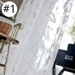 Cortinas De Voile Transparente Branco, Cortinas Decorativas Com Bordado De Videira Para Janela De Quarto